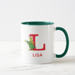 Klassieke Grinch Stoute naam & monogram L Mok