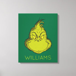 Klassieke Grinch Voeg de naam van uw familie toe Canvas Afdruk
