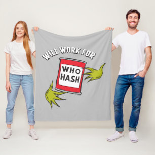 Klassieke Grinch Zal Werken voor Wie Hash Quote Fleece Deken