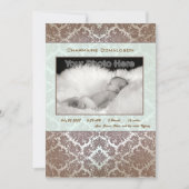 Klassieke groene baby geboorteaankondiging aankondiging (Voorkant)