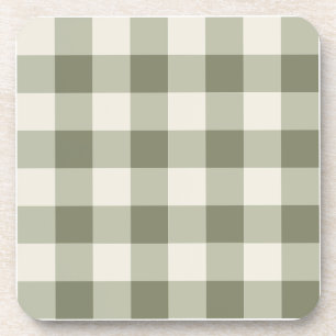 Klassieke Groene Boerderij Gingham Style Bier Onderzetter