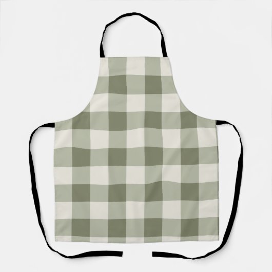 Klassieke Groene Boerderij Gingham Style Schort (Voorkant)