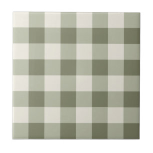 Klassieke Groene Boerderij Gingham Style Tegeltje