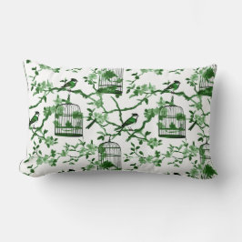 Klassieke groene en witte Chinoiserie Birdcage Kussen