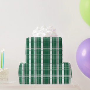 Klassieke groene en witte geruite tartan cadeaupapier