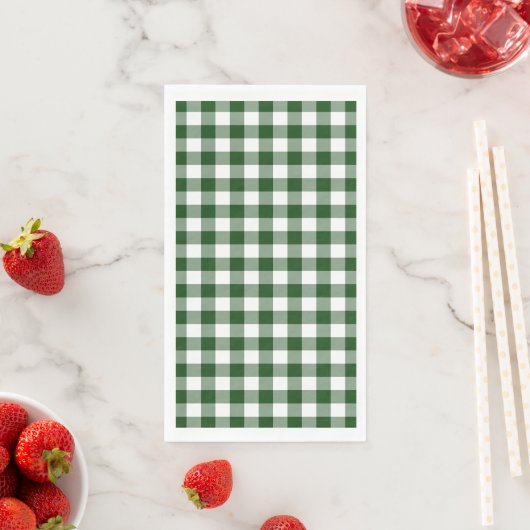 Klassieke groene en witte Gingham Check Servet (Insitu)