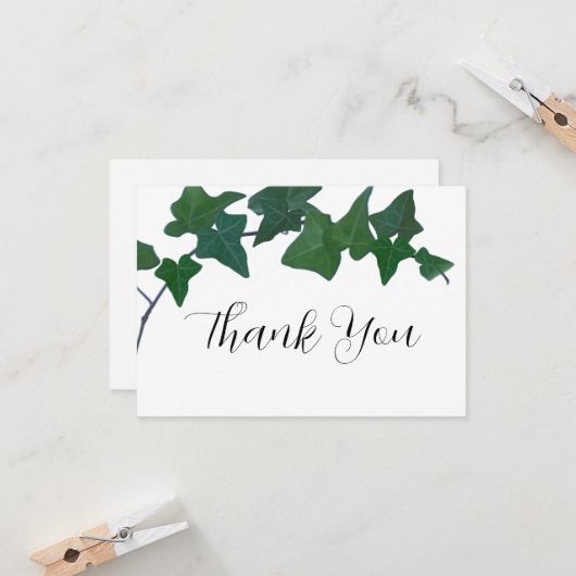 Klassieke Groene Engelse Ivy dank u Kaart (Voorkant / Achterkant in situ)