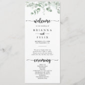 Klassieke groene eucalyptus-oliage bruiloft programma (Voorkant)