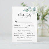 Klassieke groene Eucalyptus Wedding Menu Keuze Rea (Staand voorkant)