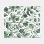 Klassieke groene eucalyptusbladeren op wit fleece deken (Voorkant (Horizontaal))