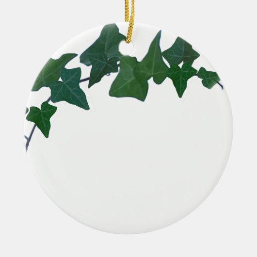 Klassieke groene Ivy Keramisch Ornament (Voorkant)
