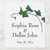 Klassieke groene Ivy Wijn Etiket (Enkel label)