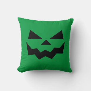 Klassieke Groene Jack-o-lantaarn pompoen glimlach Kussen