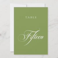 Klassieke Groene Kalligrafie Huwelijks Tafelnummer