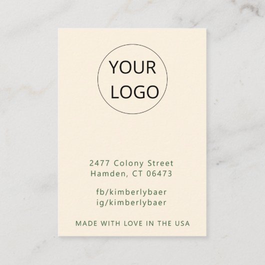 Klassieke Groene Vrolijke Kerst Oorbel Display Visitekaartje (Achterkant)