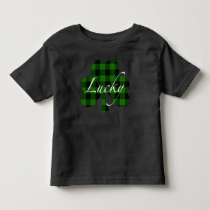 Klassieke groene zwarte geruite klaver  kinder shirts