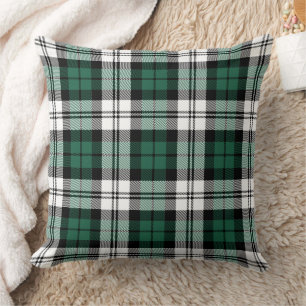 Klassieke groene zwarte witte tartan plaid kerst kussen