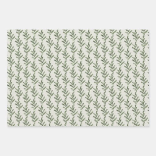 Klassieke Groenen Pijnenkrans Kerstvakantie Inpakpapier Vel (Voorkant 2)