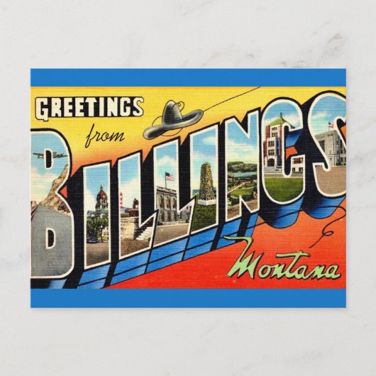 Klassieke groet uit Billings MT Briefkaart (Voorkant)