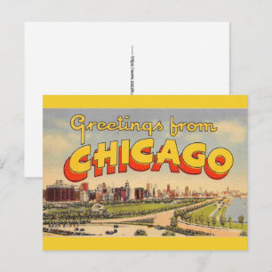 Klassieke groet uit Chicago Briefkaart