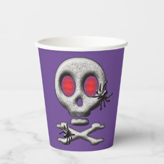 Klassieke Halloween Enge Schedel Griezelige Spinne Papieren Bekers