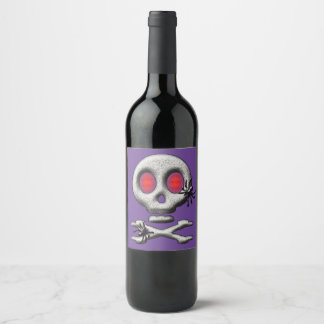 Klassieke Halloween Enge Schedel Griezelige Spinne Wijn Etiket