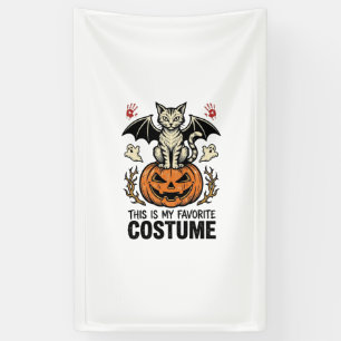 Klassieke Halloween Kat Pompoen Kostuum Shirt Ontw Spandoek