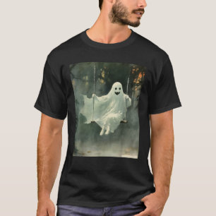 Klassieke Halloween-kleding spook zwaait in het bo T-shirt