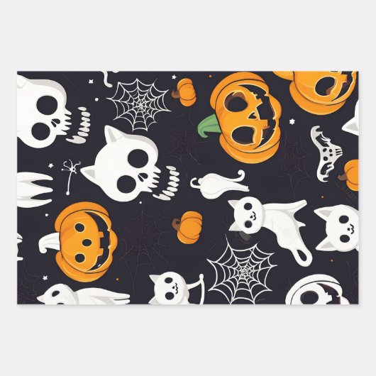 Klassieke Halloween Pompoen Carving Wrapping Paper (Voorkant 2)