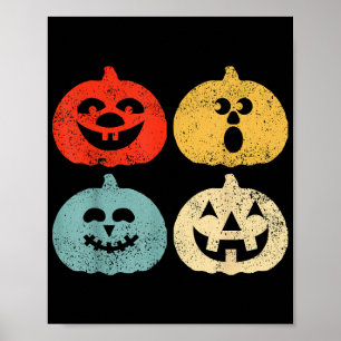 Klassieke Halloween Pompoen Grappig Retro Cadeau Poster