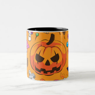 Klassieke Halloween Pompoen Jack O Lantern Tweekleurige Koffiemok