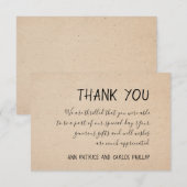 KLASSIEKE HANDGESCHREVEN BEDANKKAART - KRAFT PAPIE (Voorkant / Achterkant)