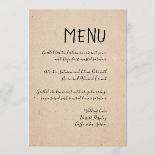 KLASSIEKE HANDGESCHREVEN BRUILOFT MENU KAART