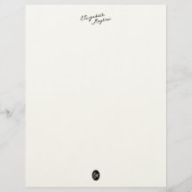 Klassieke handgeschreven naam monogram briefpapier