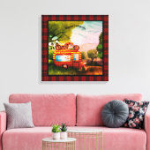 Klassieke Happy Campers Trailer Trash Buffalo Plai Canvas Afdruk (Insitu (Woonkamer))