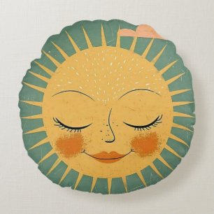 Klassieke Happy Sun Rond Kussen