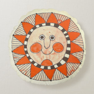 Klassieke Happy Sun Rond Kussen