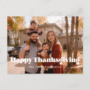 Klassieke Happy Thanksgiving familiefoto Briefkaart
