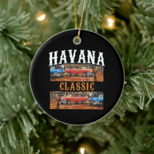 Klassieke Havana - Cubaanse Vintage Car Art Keramisch Ornament