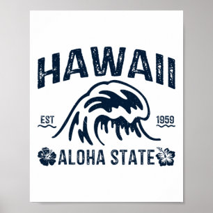 Klassieke Hawaï Aloha Staat Golf Surf Hawaïaanse B Poster