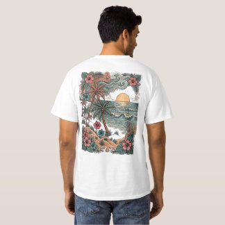 Klassieke Hawaiaanse Zonsondergang & Palmboom T-shirt