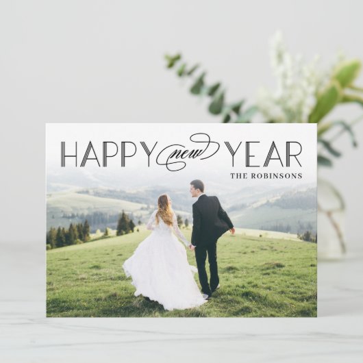 Klassieke Header Bewerkbare Kleur Gelukkig Nieuwja Feestdagenkaart (Staand voorkant)