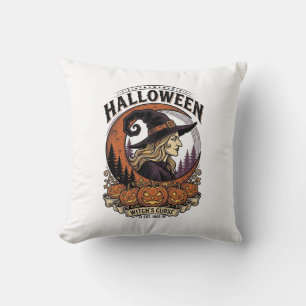Klassieke Hek Halloween Pompoen Maan Gravure Kunst Kussen