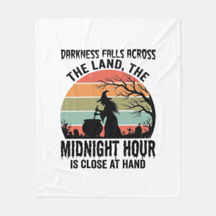 Klassieke Heks Middernachtuur Halloween Ontwerp_1 Fleece Deken