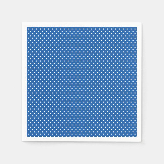 Klassieke helder blauw en wit Polka Dot servetten (Voorkant)