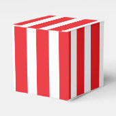 Klassieke helderrode en witte gestreepte klassieke bedankdoosjes (Voorkant Zijde)