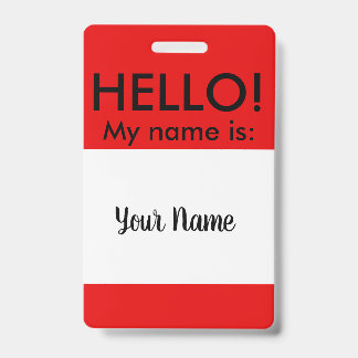 KLASSIEKE HELLO BADGE