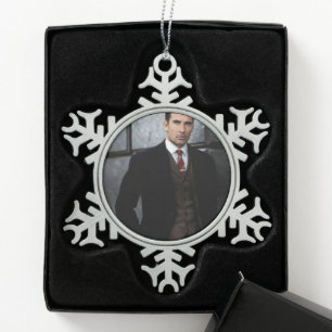 Klassieke heren sneeuwvlok ornament