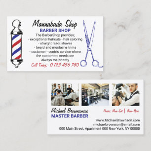 Klassieke herenkapper Salon Visitekaartje