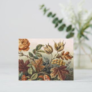 Klassieke herfst bloem kunst set, herfst botanisch briefkaart